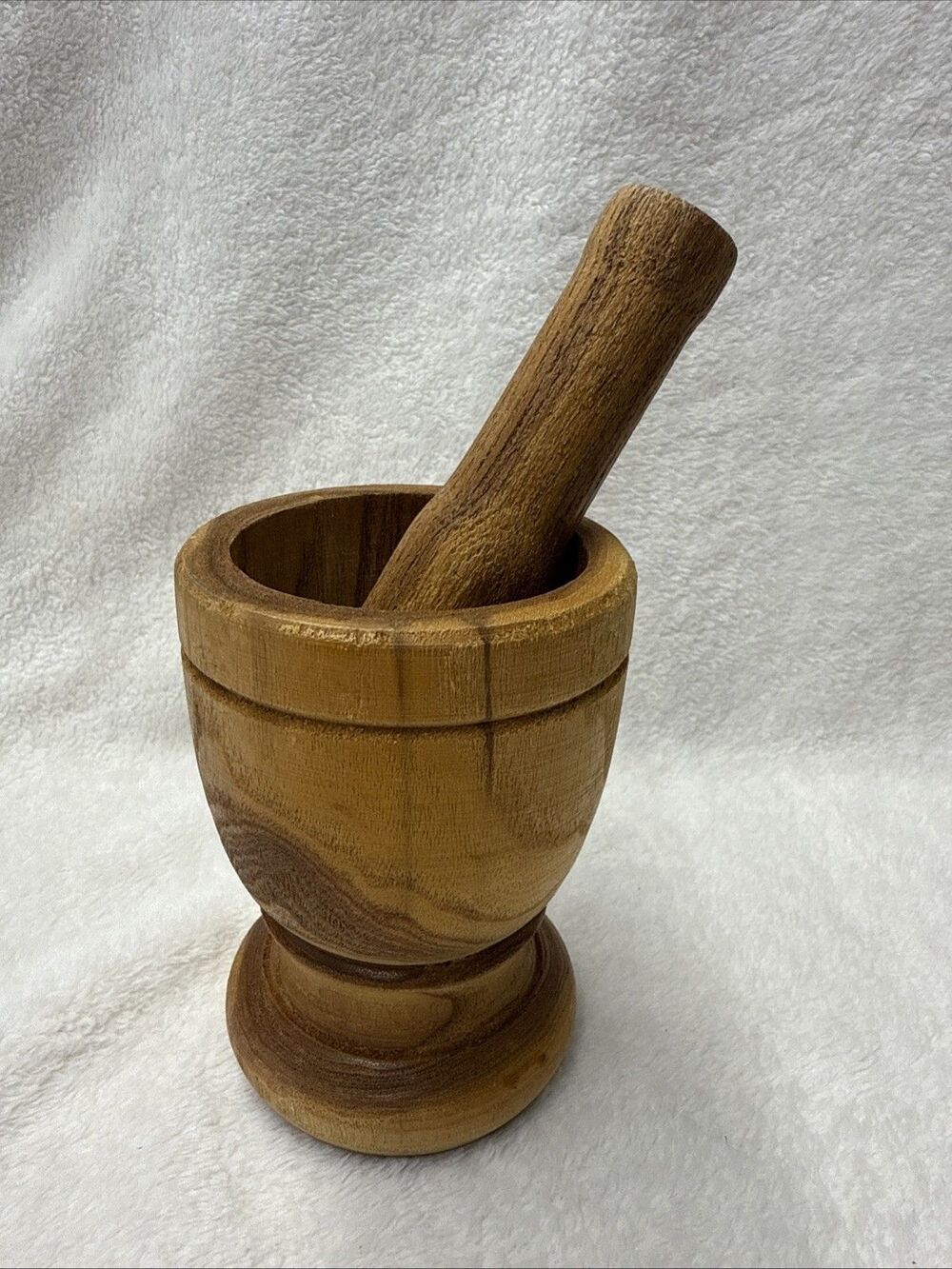 Vintage IMUSA Wood Mortar & Pestle Natural Wood Grinding Pot Primitive Herbs